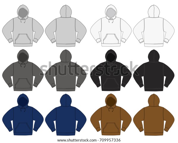 Illustration Hoodie Hooded Sweatshirt Color Variations Stock Vector ...