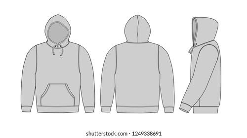 Illustration of hoodie (hooded sweatshirt) / gray 