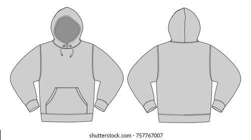 Illustration of hoodie (hooded sweatshirt) / Gray color