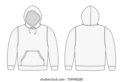 Illustration of hoodie (hooded sweatshirt) / white