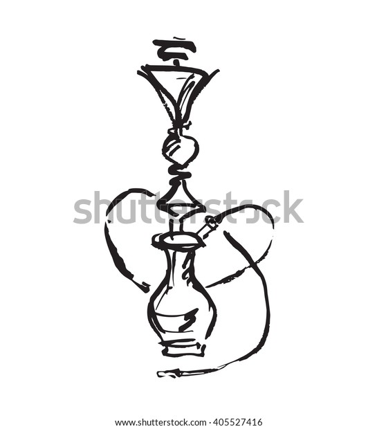 Illustration Hookah Logo Menu Decorations Drawing Stock