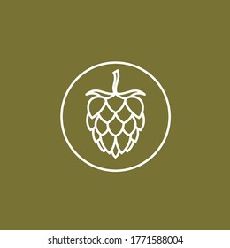 illustration of hop for brewing isolated on green background