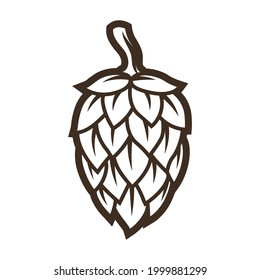 Illustration of hop. Object in engraving hand drawn style. Old element for beer festival or Oktoberfest.