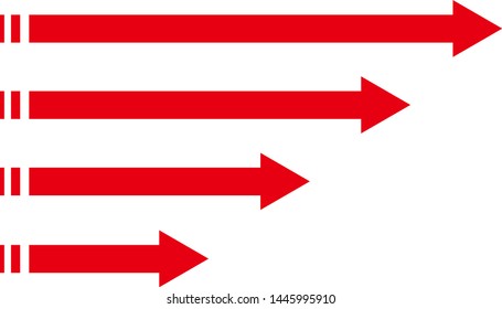 Illustration of horizontal arrow.
Arrow graph.
