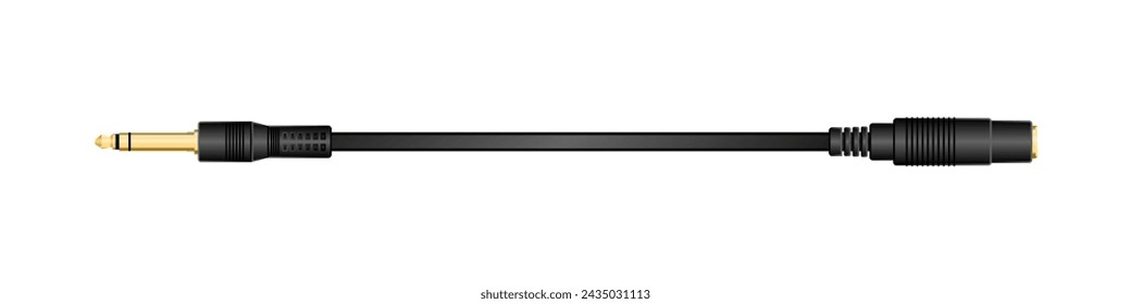 Es una ilustración de un cable de conversión horizontal _enchufe estéreo de 6.3mm conector estéreo de 6.3mm.