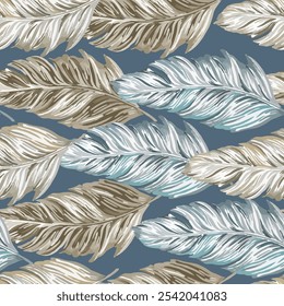 illustration of horizontally arranged leaf ornaments. seamless pattern background design