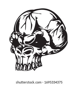 Illustration of Horned Demon Skull Vector
