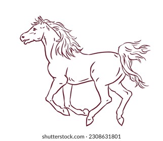 Illustration of horse 02 vector for card, decoration, background