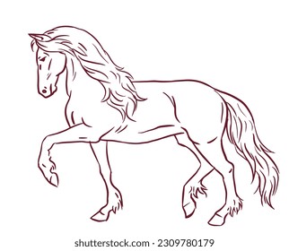 Illustration of horse 05 vector for card, decoration, background