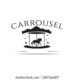 illustration of horse carousel icon for web design isolated on white background