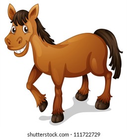 Illustration Of A Horse Cartoon On White