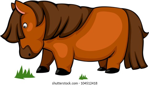 illustration Horse eat grass vector file