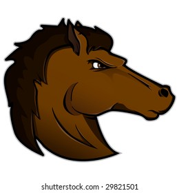 Illustration of a horse head.