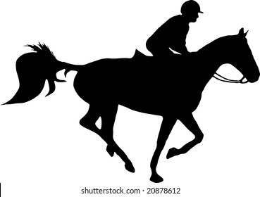 illustration of a horse and jockey