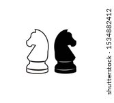 Illustration horse knight twins logo vector for chess competition