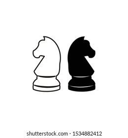 Illustration horse knight twins logo vector for chess competition