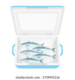 Illustration of horse mackerel in the cooler box.