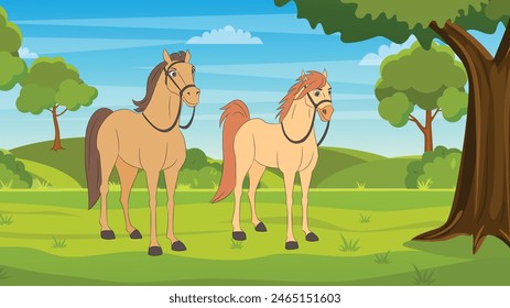 Illustration of Horse and Mare vector design