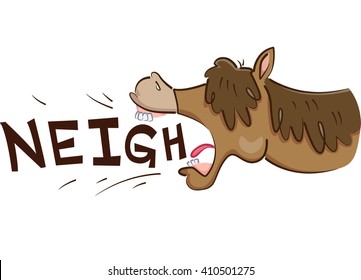 Illustration of a Horse Neighing