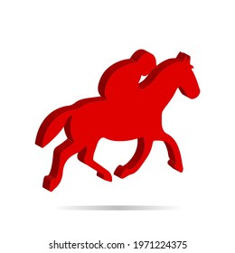 Illustration of a horse racing athlete