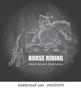 illustration of horse riding.