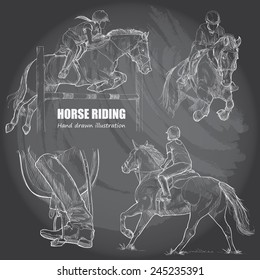 illustration of horse riding.