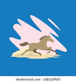 illustration of a horse running very fast