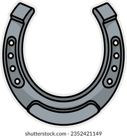 illustration, horse, symbol, shoe, lucky, vector, horseshoe