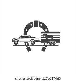 illustration of horse trailer, vector art.