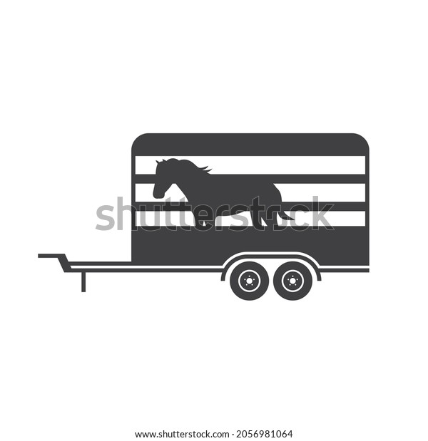 illustration of horse\
trailer, vector\
art.
