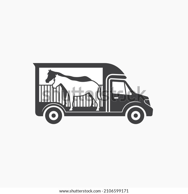illustration of horse truck, horse truck service,\
vector art.