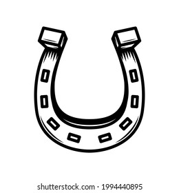 illustration of horseshoe. Design element for poster, card, logo, label, sign. Vector illustration