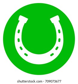 Illustration of horseshoe green circle icon