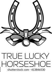 Illustration of a horseshoe as wishing the wealth prosperity and good luck.
