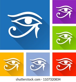 Illustration of horus eye icons with long shadow