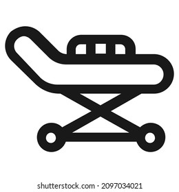 Illustration of a hospital bed isolated on a white background