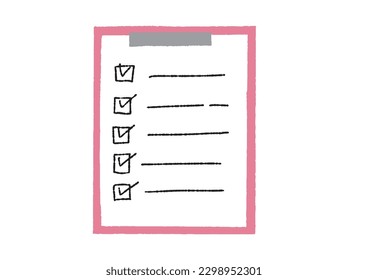 Illustration of a hospital check sheet medical questionnaire