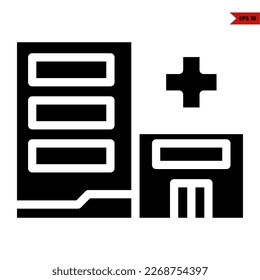 illustration of hospital glyph icon