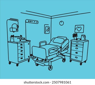 illustration of a hospital room image