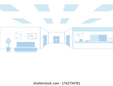 It is an illustration in the hospital. Vector image.