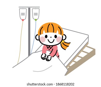 Illustration of a hospitalized child.