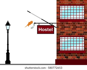 Illustration of Hostel, Hostel with Cyprus Flag