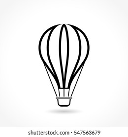 Illustration of hot air balloon thin line icon design