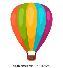 Illustration of hot air balloon. Travel image for holiday or vacation.