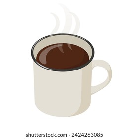 Illustration of hot coffee in a cup