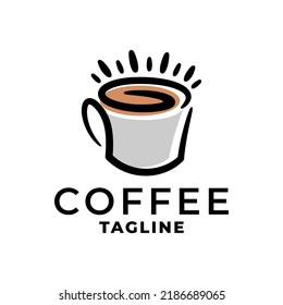 illustration of a hot coffee cup. good for coffee shop or any business related to coffee.