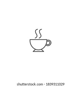 Illustration of Hot Coffee Outline Icon - Fast Food Icon Set Vector Illustration Design.