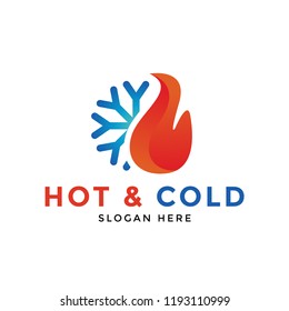 Illustration of hot and cold logo icon design template vector