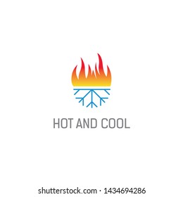 Illustration of hot and cold logo icon design template vector