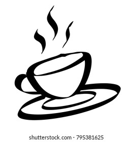 An illustration of a hot cup of coffee
